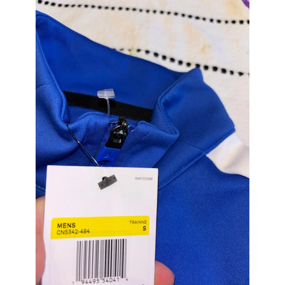 Jordan Mens Royal Blue White Stripe Full Zip Training Track Jacket Size Small